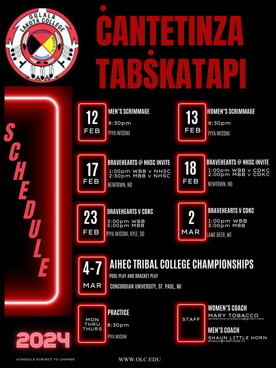 Bravehearts Women's Basketball vs Chief Dull Knife College | OLC Calendar |  Oglala Lakota College
