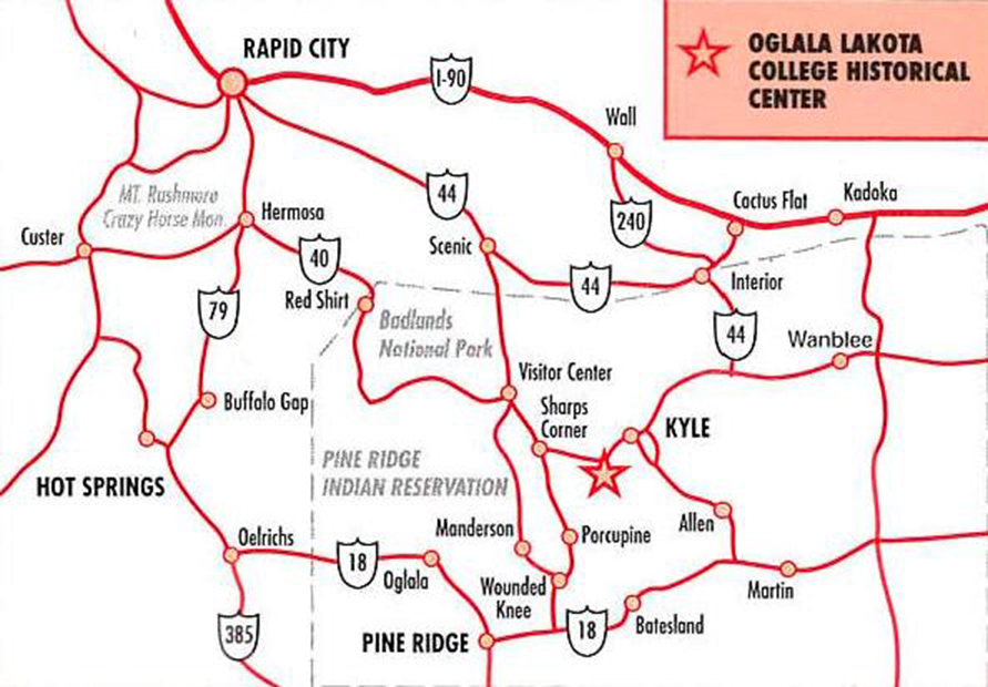 Oglala Lakota College Historical Center Map
