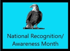 Image of an eagle that links to national recognition and awareness month.